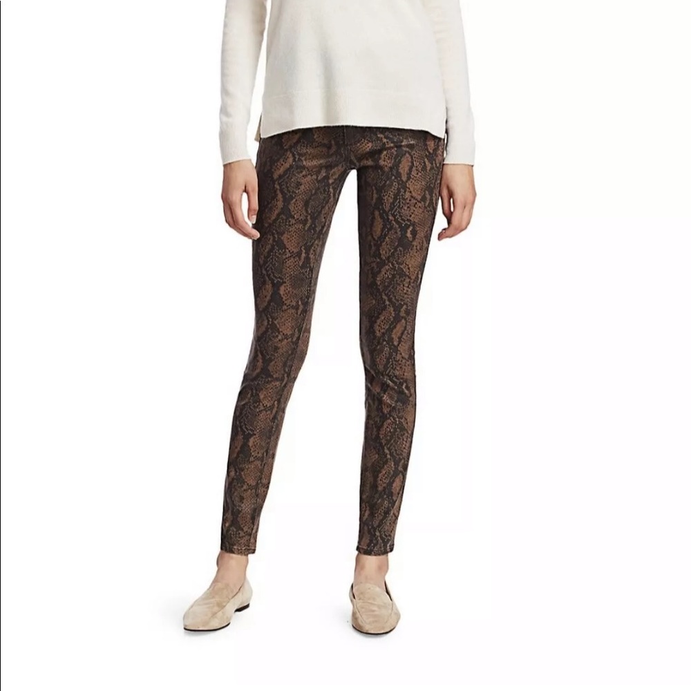 Paige Hoxton High-Rise Skinny Snakeskin Jeans 26